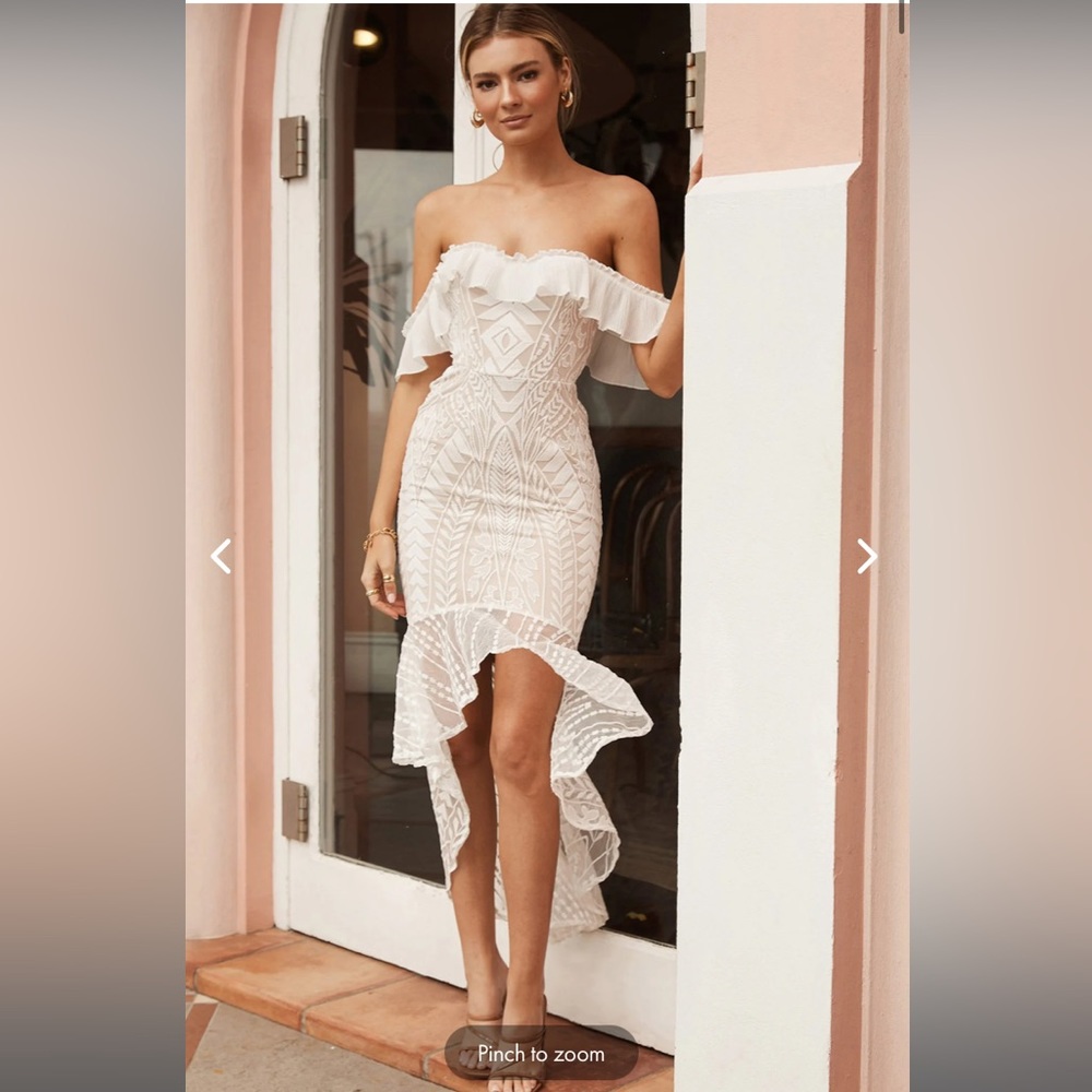 White/Nude Boho Dress - NWT